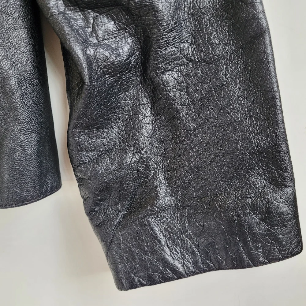 Wilsons Leather Maxima Vintage 100% Leather Jacket Black Womens Large 90s